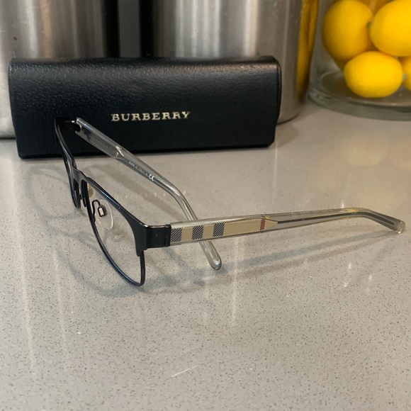 BURBERRY Brushed Brown Metal Rectangle Eyeglasses - Picture 2 of 14